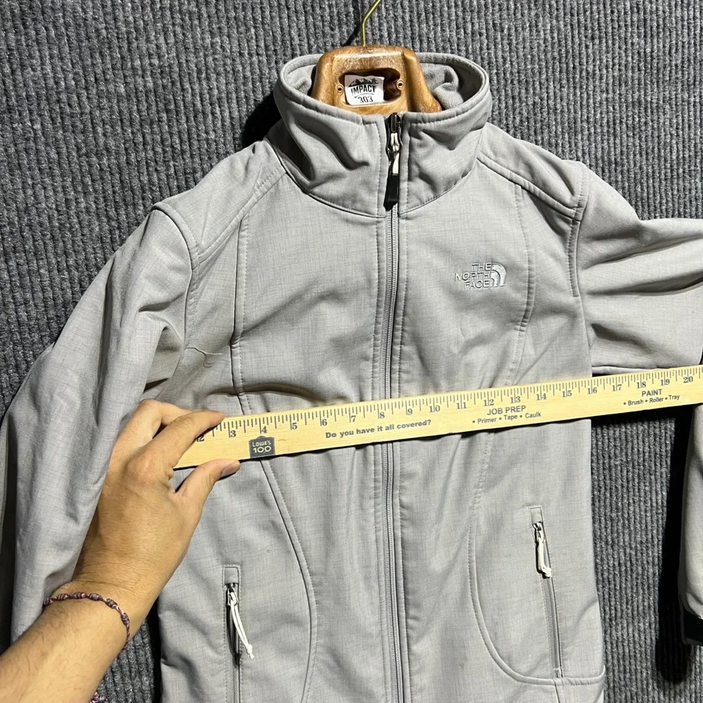 The North Face Apex Bionic Jacket Women Size S‎ Gray Softshell Fleece Lined Coat